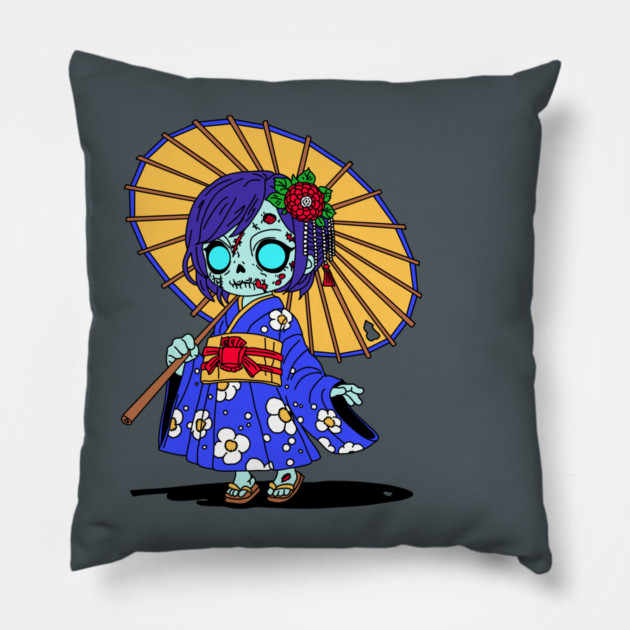 Cute Japanese Zombie Pillow by H. R. Sinclair