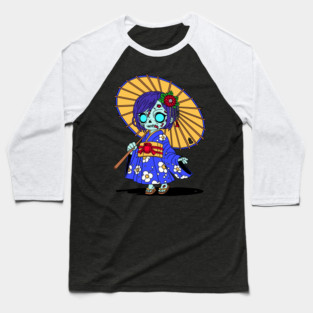 Cute Japanese Zombie Baseball T-Shirt