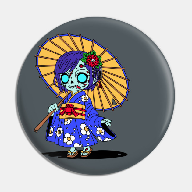 Cute Japanese Zombie Pin by H. R. Sinclair
