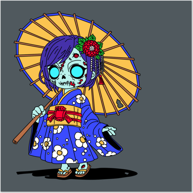 Cute Japanese Zombie Wall Art by H. R. Sinclair