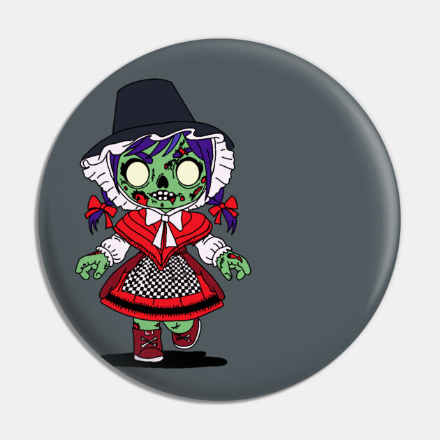 Cute Welsh Zombie Pin by H. R. Sinclair
