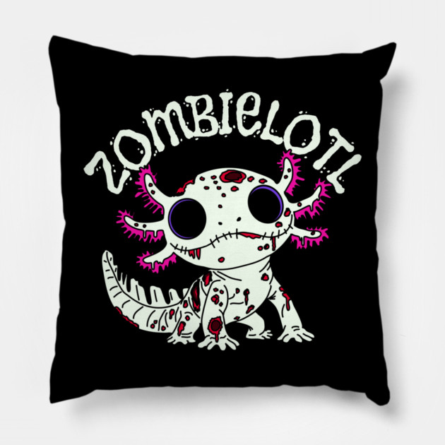 Zombie Axolotl Pillow by H. R. Sinclair