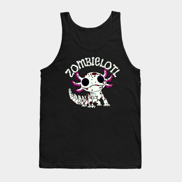 Zombie Axolotl Tank Top by H. R. Sinclair
