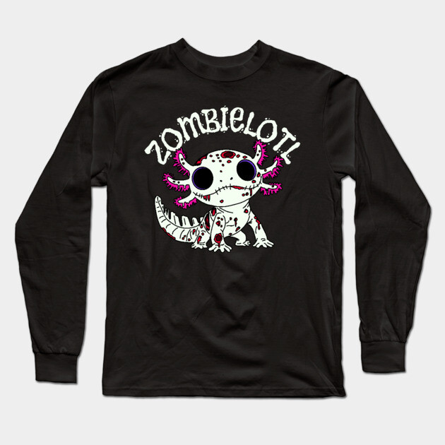 Zombie Axolotl Long Sleeve T-Shirt by H. R. Sinclair