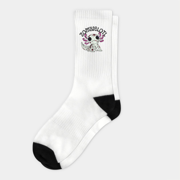 Zombie Axolotl Socks by H. R. Sinclair