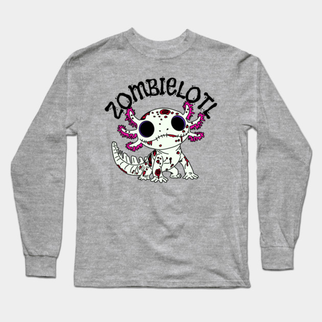 Zombie Axolotl Long Sleeve T-Shirt by H. R. Sinclair