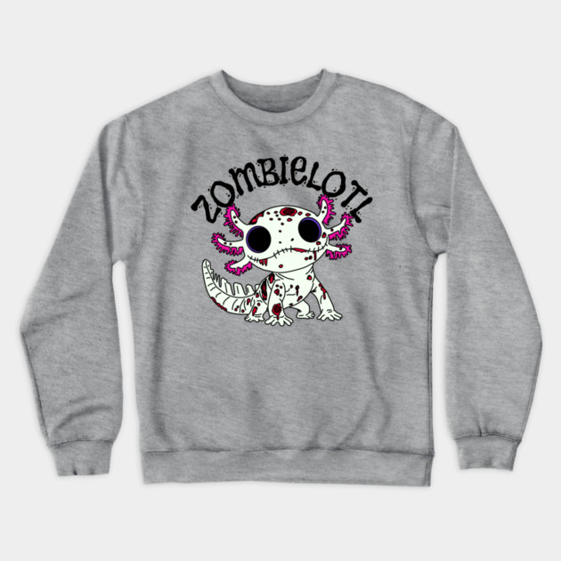 Zombie Axolotl Crewneck Sweatshirt by H. R. Sinclair