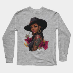 Black Cowgirl Long Sleeve T-Shirt