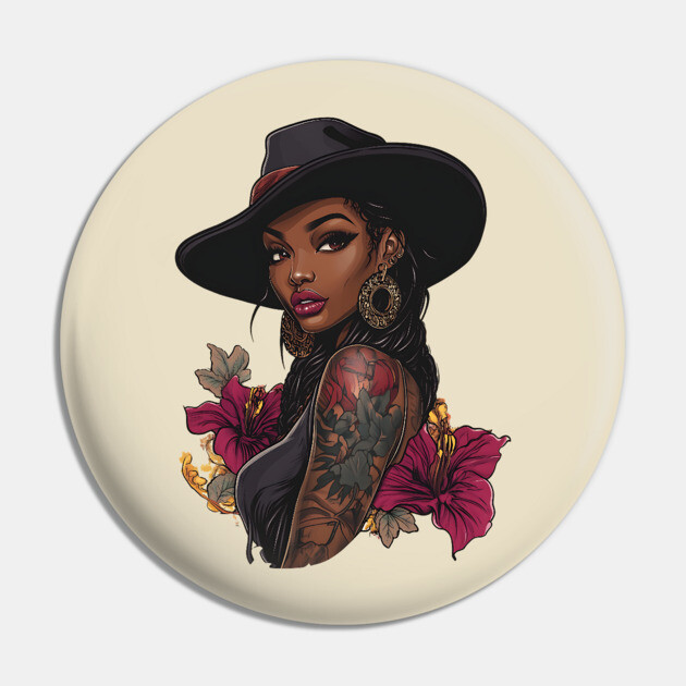 Black Cowgirl Pin by UrbanLifeApparel