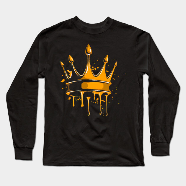 Golden Crown Long Sleeve T-Shirt by UrbanLifeApparel
