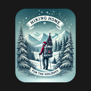 Vintage Retro Hiking Home for the Holidays T-Shirt