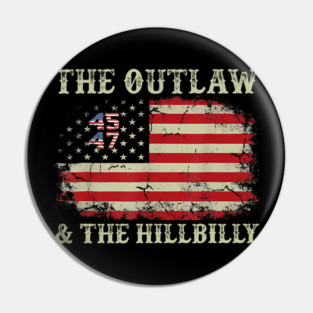 Trump Vance 2024 Donald Trump J.D. Vance Outlaw  Hillbilly Pin