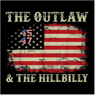 Trump Vance 2024 Donald Trump J.D. Vance Outlaw  Hillbilly Posters and Art