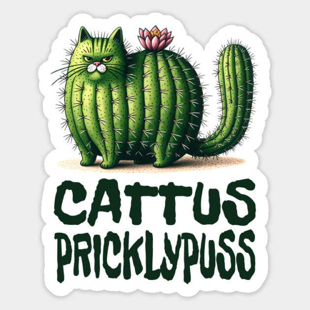 Cat Cactus: The Cattus Pricklypuss funny cat succulent design Magnet by Luxinda