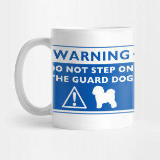 Humorous Bichon Frise Guard Dog Warning Mug