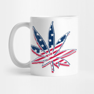 Marijuana Leaf Legalization America USA Flag Mug