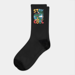 Stay Cool Dino Beach Kids Design Socks