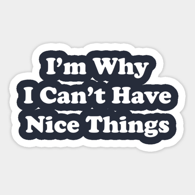I'm Why I Can't Have Nice Things Magnet by dumbshirts