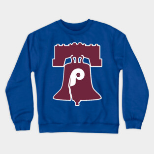 Philadelphia Baseball Retro Liberty Bell Red October Powder Blue Crewneck Sweatshirt