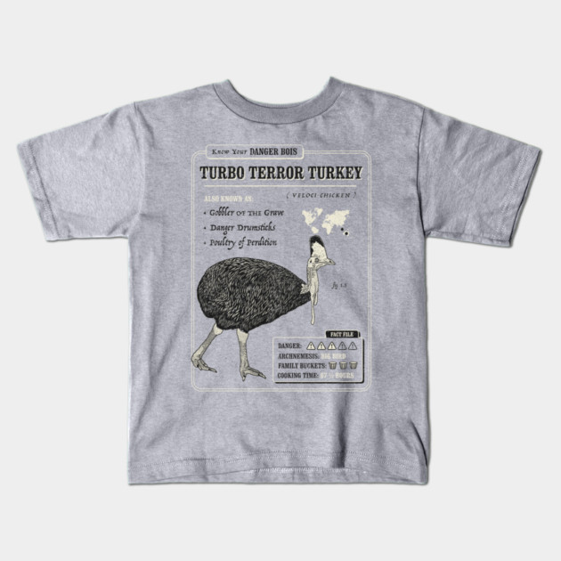 Turbo Terror Turkey Kids T-Shirt by dumbshirts