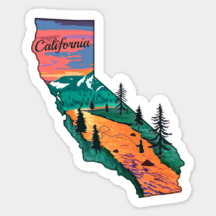 California Fly Fishing State River Sunset by TeeCreations Sticker