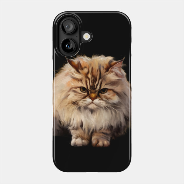 The Cat has Long, Fluffy Fur with a Mix of Cream, Brown, and white Shades. The Fur is Especially Dense Around the Neck, Giving it a Mane-like Appearance Phone Case by animegirlnft