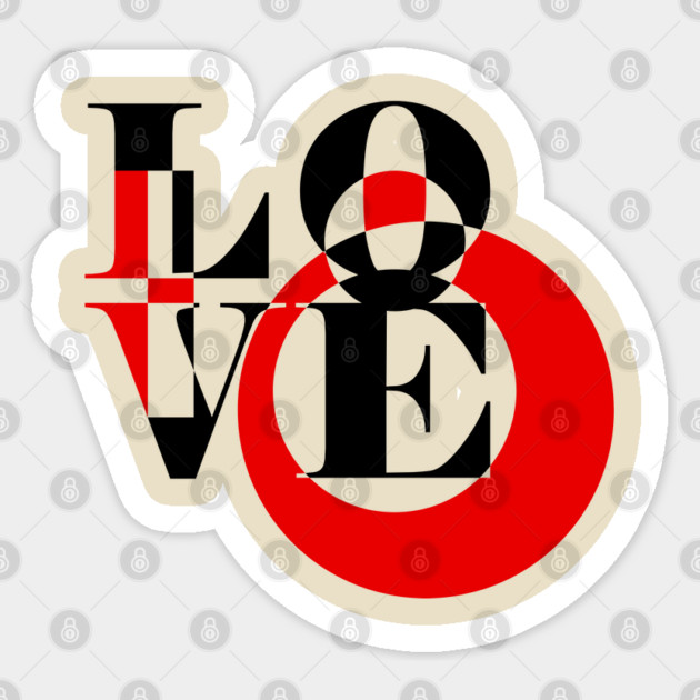 Love - Typographic Art - Minimalism - Dark Sticker by TuncGK