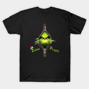 Eww People Christmas, Grinch Zipper T-Shirt