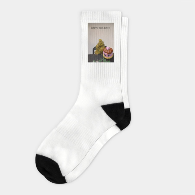 Happy Bud Day! - Weed Design Socks by MrGreenGenes420