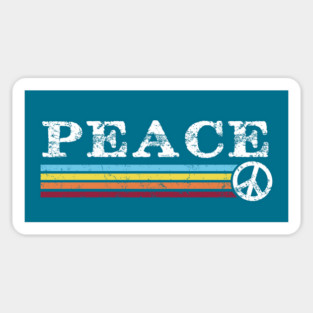 Peace Retro Rainbow 70s Stripes Sticker