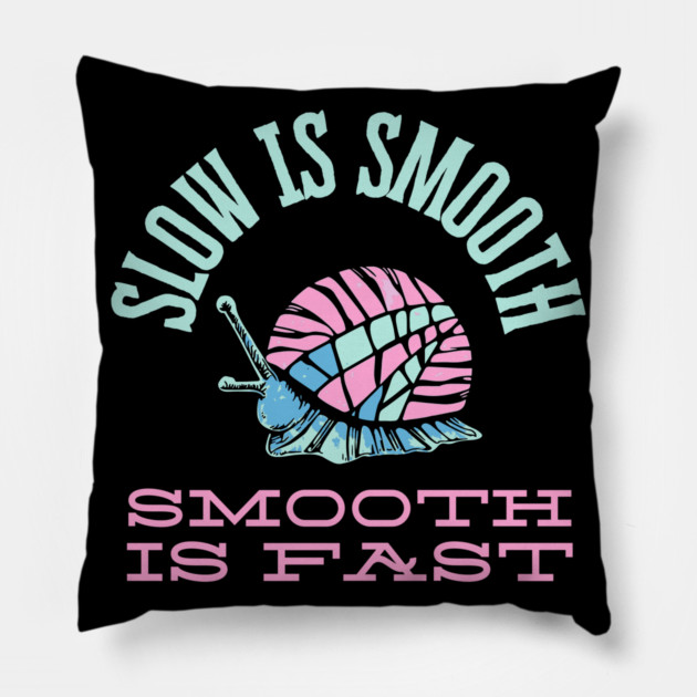 Slow is Smooth - Pastel Snail Edition Pillow by TuncGK