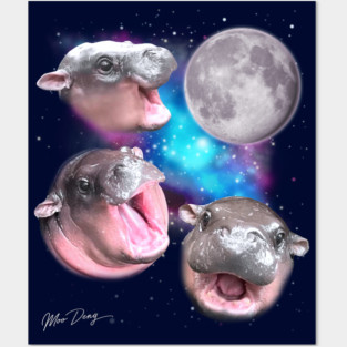 Moo Deng Moon Posters and Art