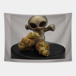 Alien Knockout! - Weed Design Tapestry