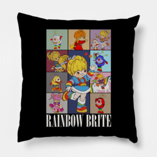 Rainbow brite white Pillow