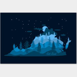 Get Lost Blue Ridge Mountains Virginia Hiking Posters and Art