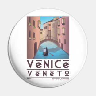 Venice Italy Travel Poster Pin