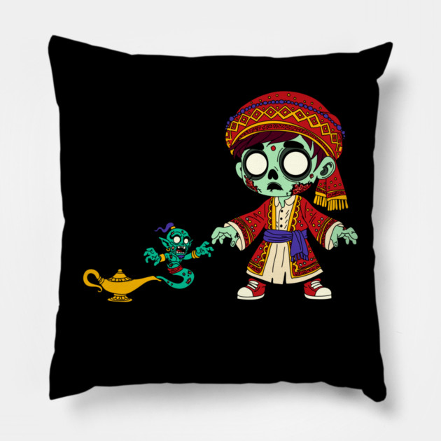 Zombie Aladdin & Zombie Genie Pillow by H. R. Sinclair