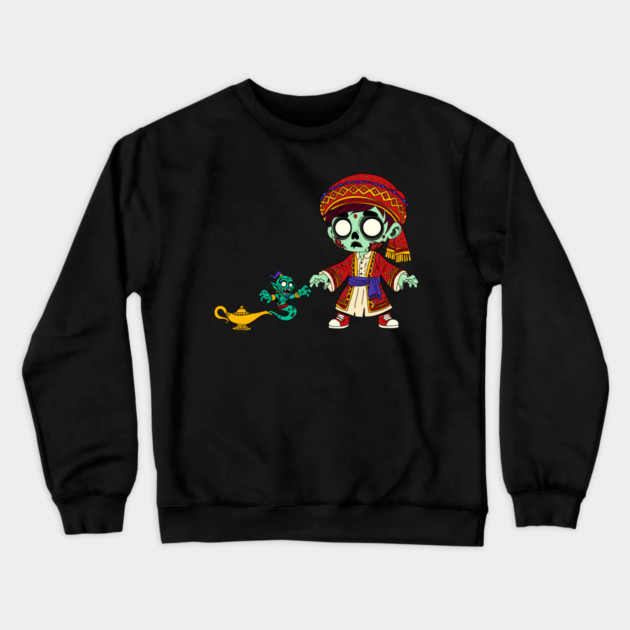 Zombie Aladdin & Zombie Genie Crewneck Sweatshirt by H. R. Sinclair