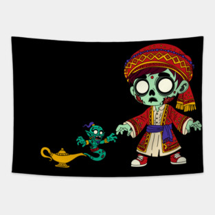 Zombie Aladdin & Zombie Genie Tapestry