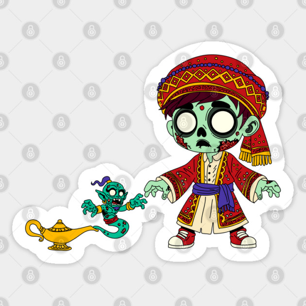 Zombie Aladdin & Zombie Genie Sticker by H. R. Sinclair