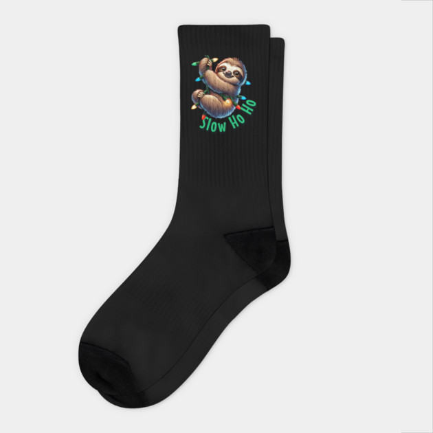 Sloth Christmas Socks by HolidayBug