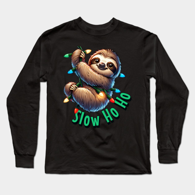 Sloth Christmas Long Sleeve T-Shirt by HolidayBug