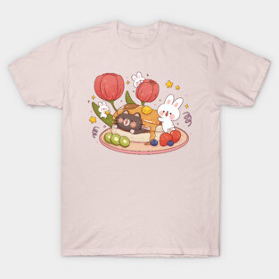 Bunny Cat Yummy Pancake T-Shirt