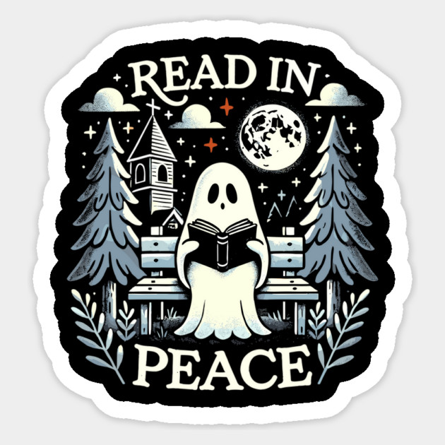 Read In Peace Ghost Sticker by Cosmo Gazoo