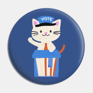 Cute Cat Vote Shirt for Election Pin