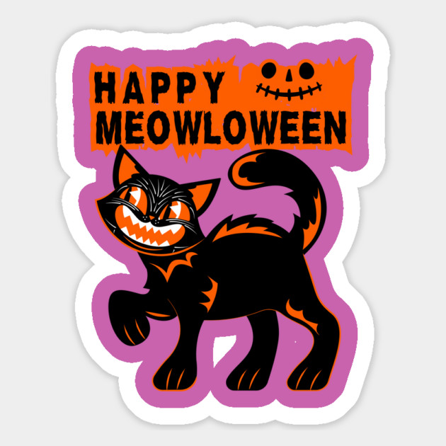 Happy Meowloween Halloween Magnet by The WYLD Tribe