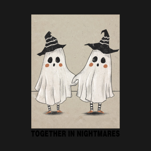 Together In Nightmares Funny Witch Ghosts Halloween by The WYLD Tribe