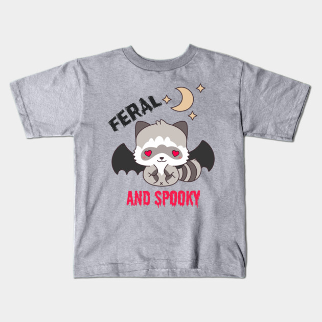 Feral and Spooky Raccoon Halloween Kids T-Shirt by The WYLD Tribe