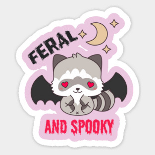 Feral and Spooky Raccoon Halloween Sticker