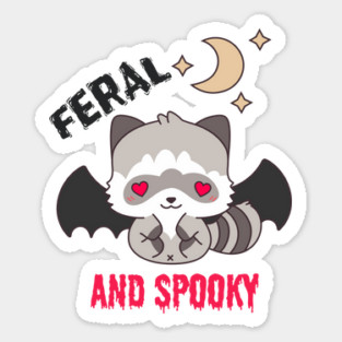 Feral and Spooky Raccoon Halloween Magnet